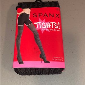 Spanx Cable Knit Over-The-Knee Tights Size D New